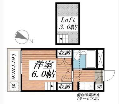 ジュネパレス市川第24-A(1K/1階)の間取り写真