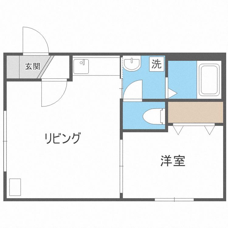 パークコート美園(1DK/3階)の間取り写真
