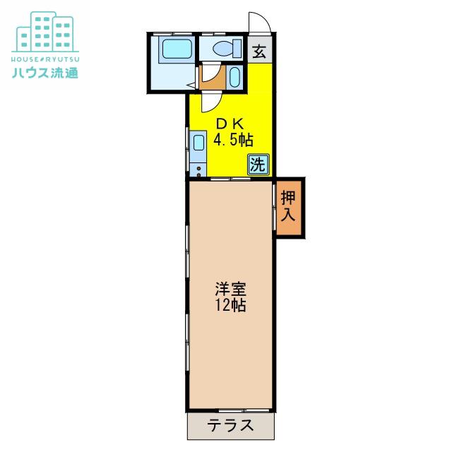 静コーポ(1DK/1階)の間取り写真