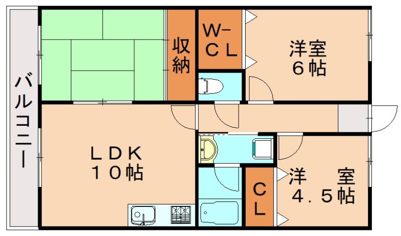 メゾンオオギ(3LDK/2階)の間取り写真