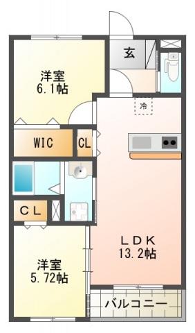 PRECIOUSII(2LDK/2階)の間取り写真