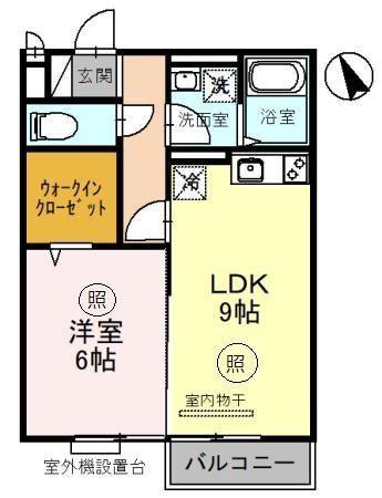セジュール南堅田(1LDK/2階)の間取り写真