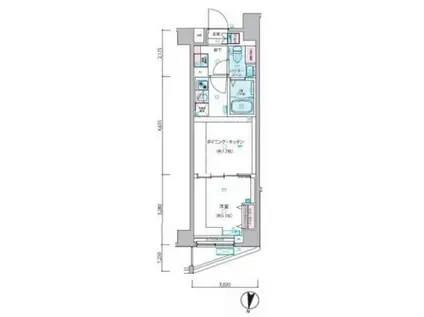 GENOVIA 練馬春日町 SKYGARDEN(1DK/6階)の間取り写真