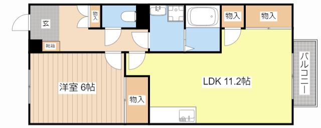 リリームA・B(1LDK/1階)の間取り写真