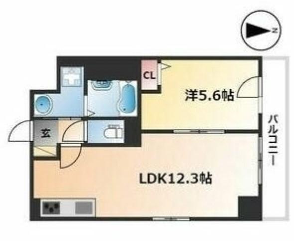 ドゥナーレ畑江通(1LDK/9階)の間取り写真