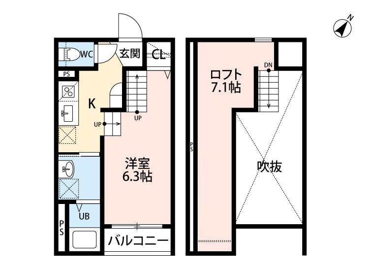 GRAND ROOM博多(ワンルーム/2階)の間取り写真