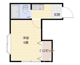 クレストアサカⅡ(1K/2階)の間取り写真