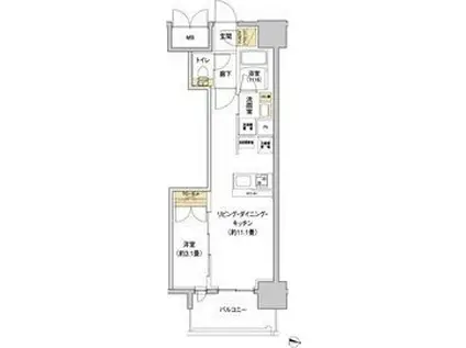 リビオメゾン新大阪(1LDK/2階)の間取り写真