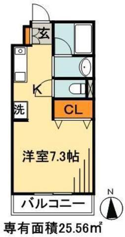 フィオーレ2(ワンルーム/2階)の間取り写真