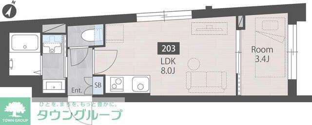 NERIMA CALME(1LDK/2階)の間取り写真
