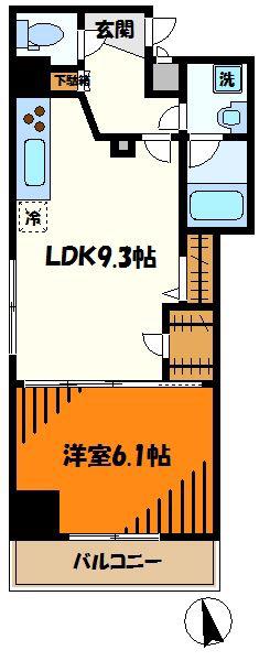 SOLCIELOKAWASAKI(1LDK/8階)の間取り写真