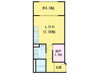 ASHER新井薬師(1LDK/2階)の間取り写真