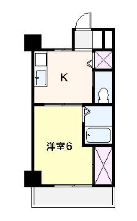 グランデュール広小路(1K/4階)の間取り写真