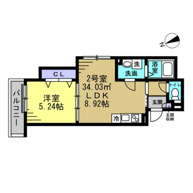 コンフォート薬園台(1LDK/2階)の間取り写真