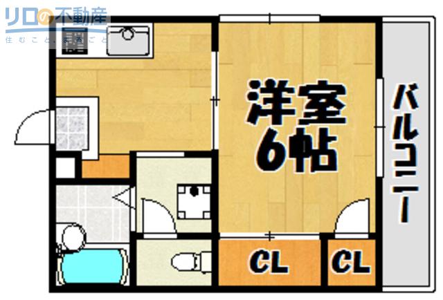 フローラ花屋敷(1K/1階)の間取り写真