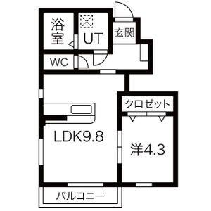 グリーンヒルズ大堤B棟(1LDK/1階)の間取り写真