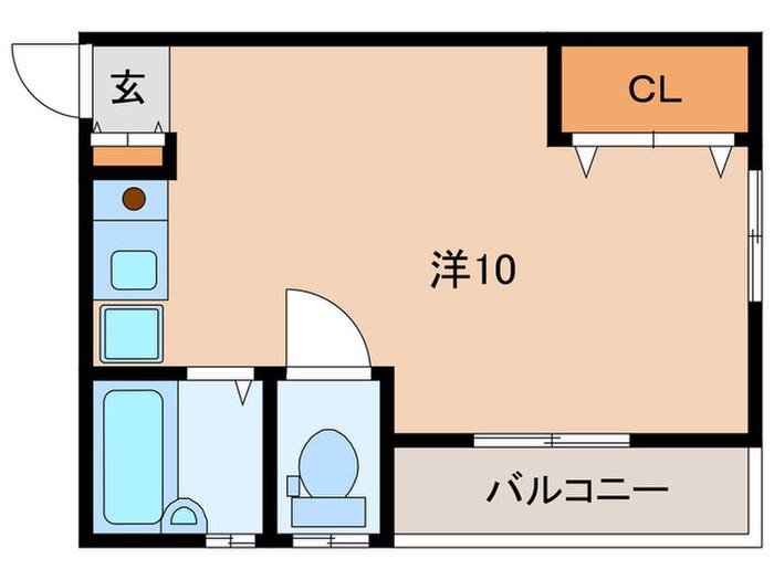YSハイツ(ワンルーム/2階)の間取り写真