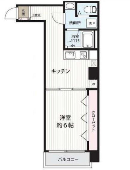レオ五反田辻ビル(1DK/7階)の間取り写真