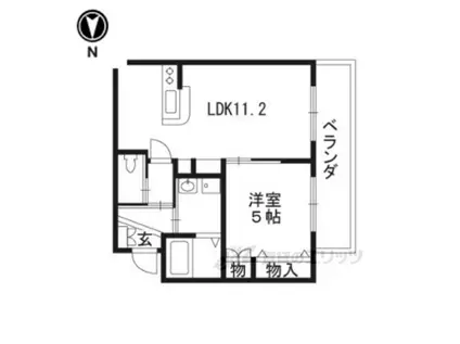 グランソレーユ太秦(1LDK/2階)の間取り写真