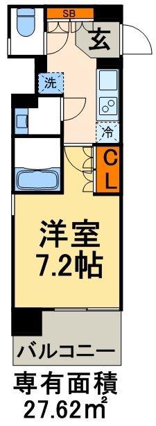 コンフォリア錦糸町(1K/11階)の間取り写真