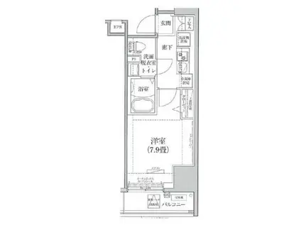 ルフレ深川イースト(1K/10階)の間取り写真