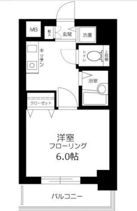 エクセリア池袋(1K/2階)の間取り写真
