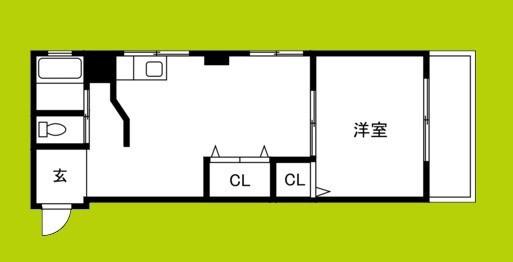 タカイレジデンス(1LDK/3階)の間取り写真