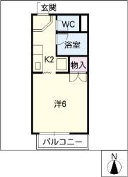 ドリームロード(1K/1階)の間取り写真