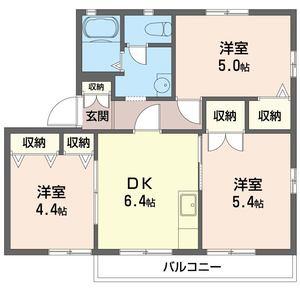 アゼリア港南台A(3DK/2階)の間取り写真
