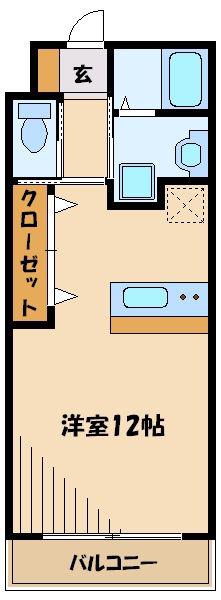 ヴィラ・アンジュ(ワンルーム/2階)の間取り写真