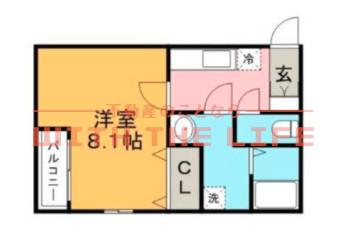 クレフラスト津福東(1K/1階)の間取り写真