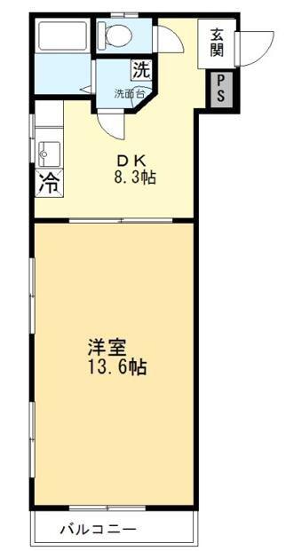 近藤ビル(1DK/3階)の間取り写真