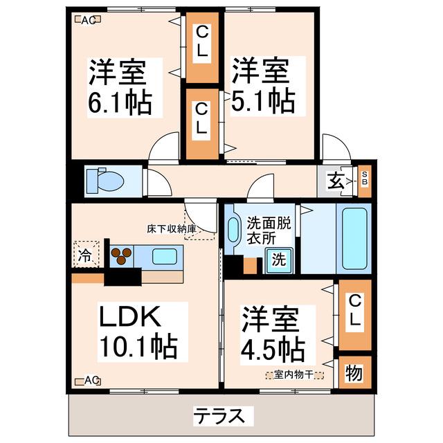 グレース ソシア(3LDK/1階)の間取り写真