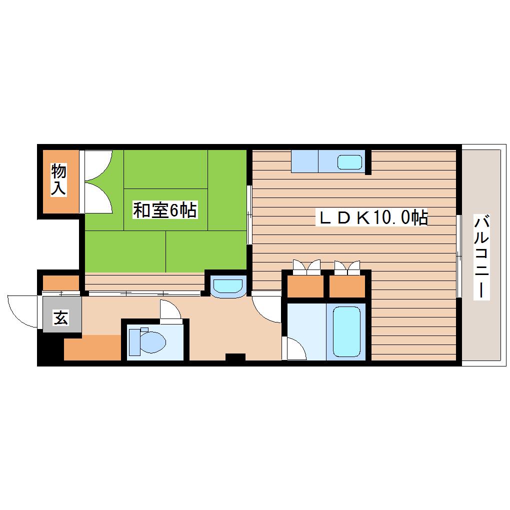 池善ビル(1LDK/3階)の間取り写真