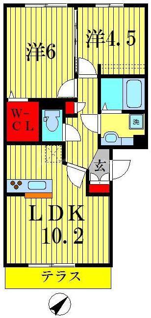 KLAUSE N(2LDK/1階)の間取り写真