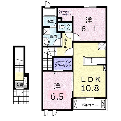 リバーサイド無限∞ III(2LDK/2階)の間取り写真