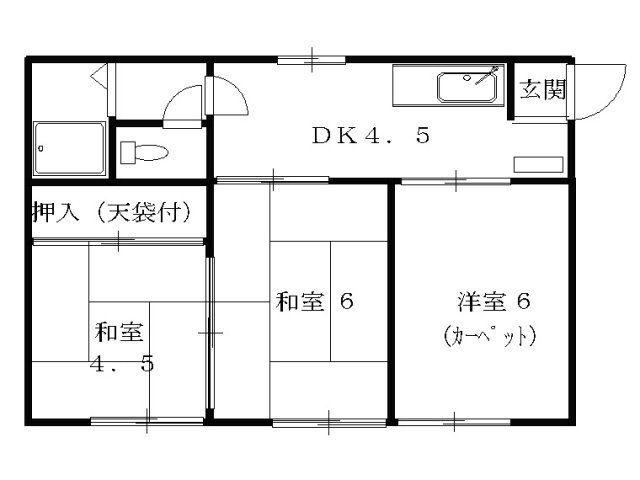 コーポ木村(3K/1階)の間取り写真