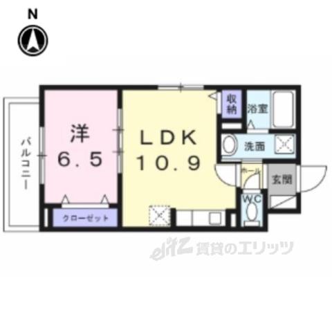 ラ・ヴィータ南門真3(1LDK/2階)の間取り写真