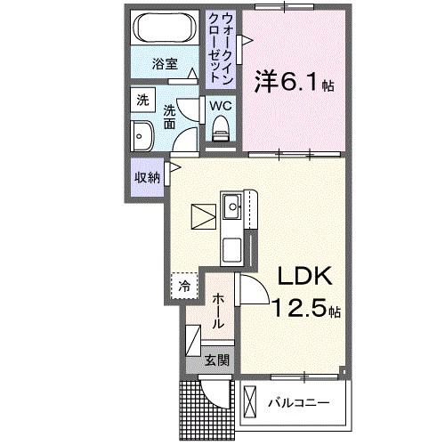 フィオリーレ・アノ II(1LDK/1階)の間取り写真