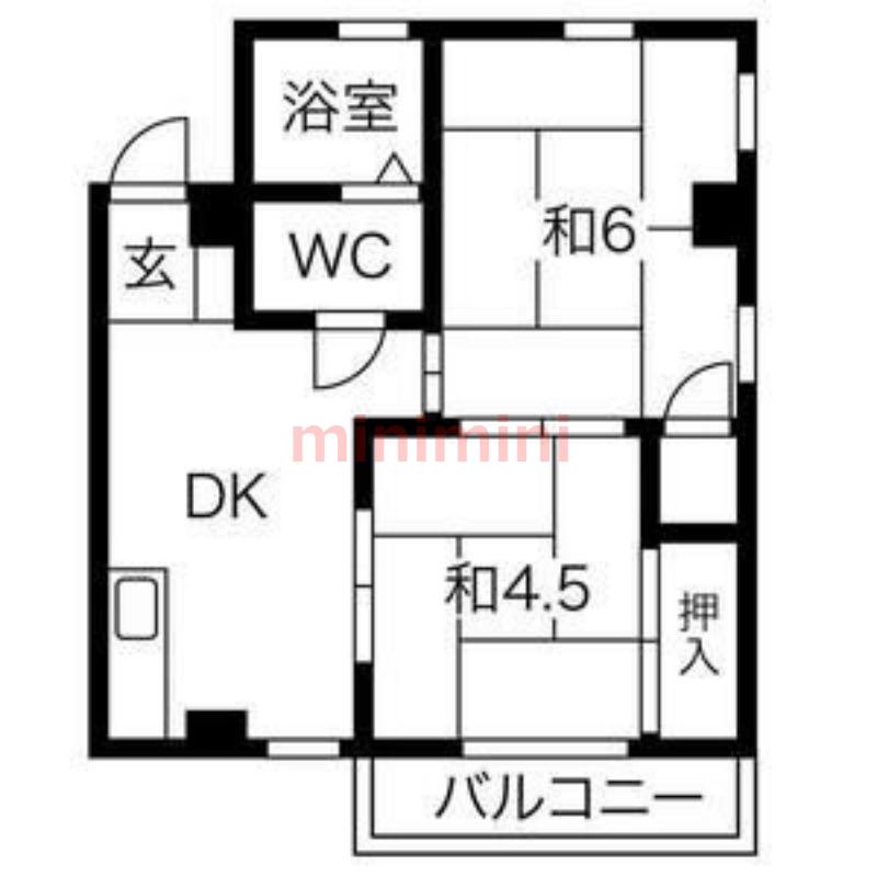 新和ビル(2DK/4階)の間取り写真