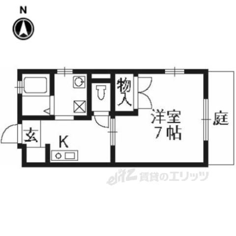 ラフォーレ西ノ京(1K/1階)の間取り写真