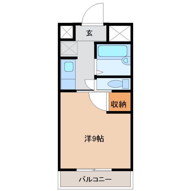 ヤングビレッジMAKI(1K/4階)の間取り写真
