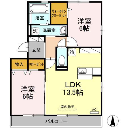 プラザ・エミネンス(2LDK/3階)の間取り写真