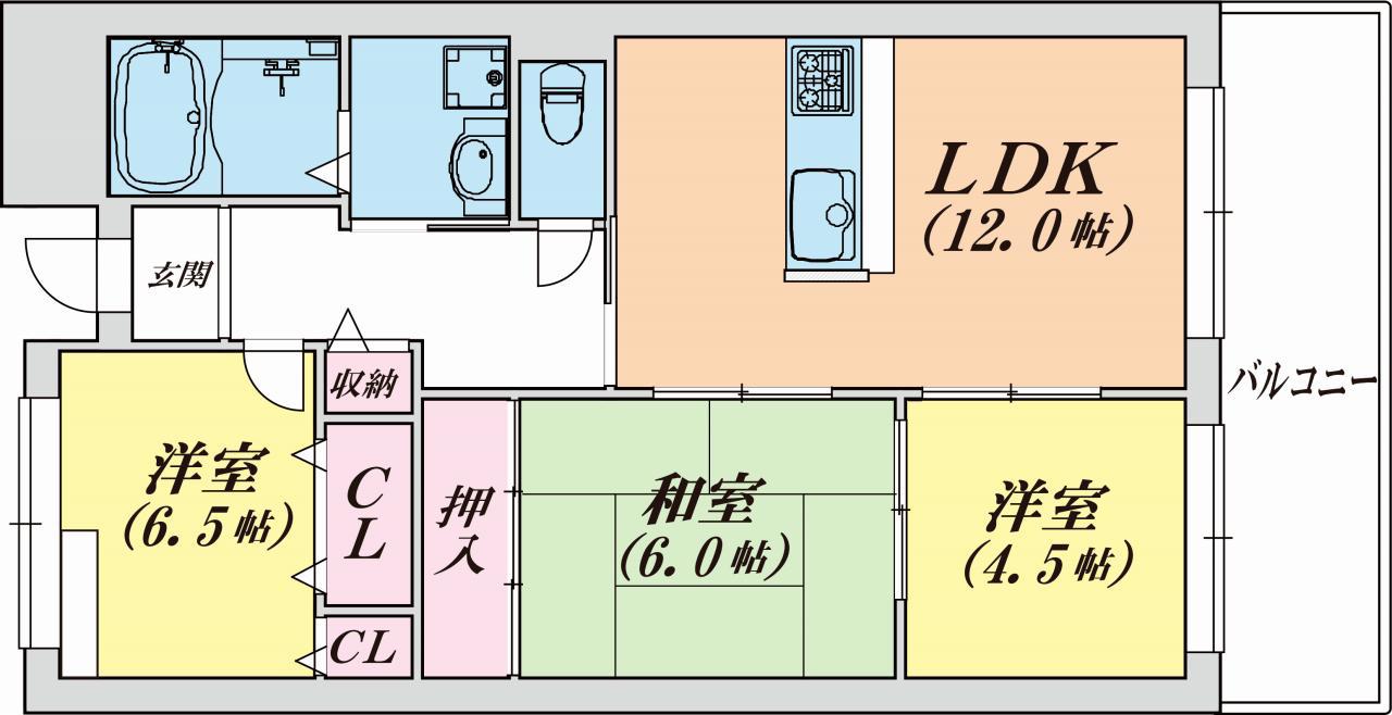 エスぺラール神戸(3LDK/9階)の間取り写真