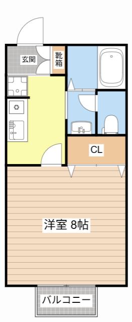 ノースヴィレッジI(1K/1階)の間取り写真