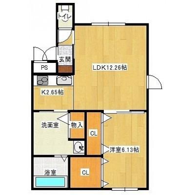 パークサイドアベニューVII(1LDK/2階)の間取り写真