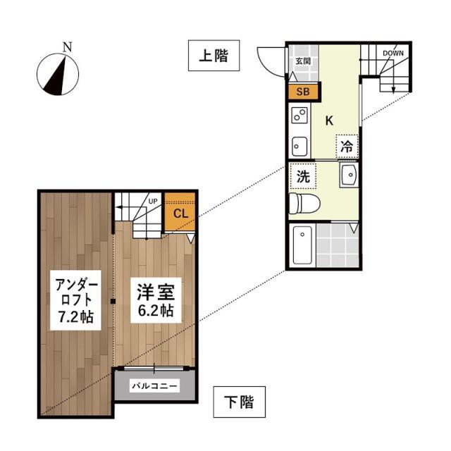 パピーズ迎町(1K/1階)の間取り写真