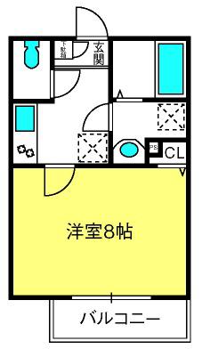 ジーメゾン指扇レーヴ(1K/3階)の間取り写真