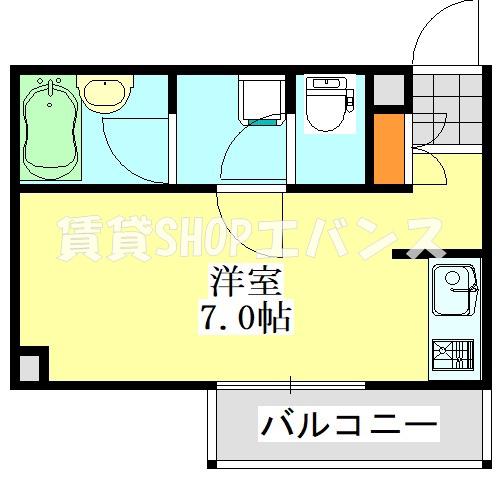 ウィステリアハイツ大久保(ワンルーム/4階)の間取り写真