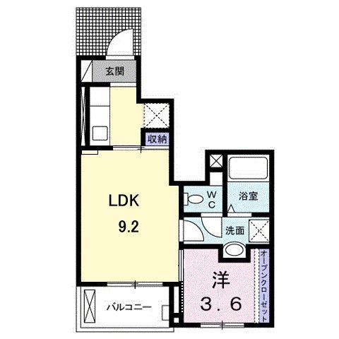 ＪＲ山陽本線 松永駅 徒歩30分 3階建 築8年(1LDK/1階)の間取り写真